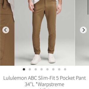 Lululemon ABC Slim-Fit 5 Pocket Pant 34"L *Warpstreme
Artifact